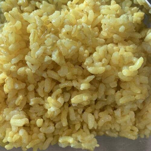 fluffy turmeric steamed rice with The Simple Bliss recipe.